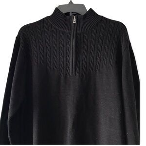 NWT H2H Black Long Sleeve 1/4 Zip Up Men’s Sweater